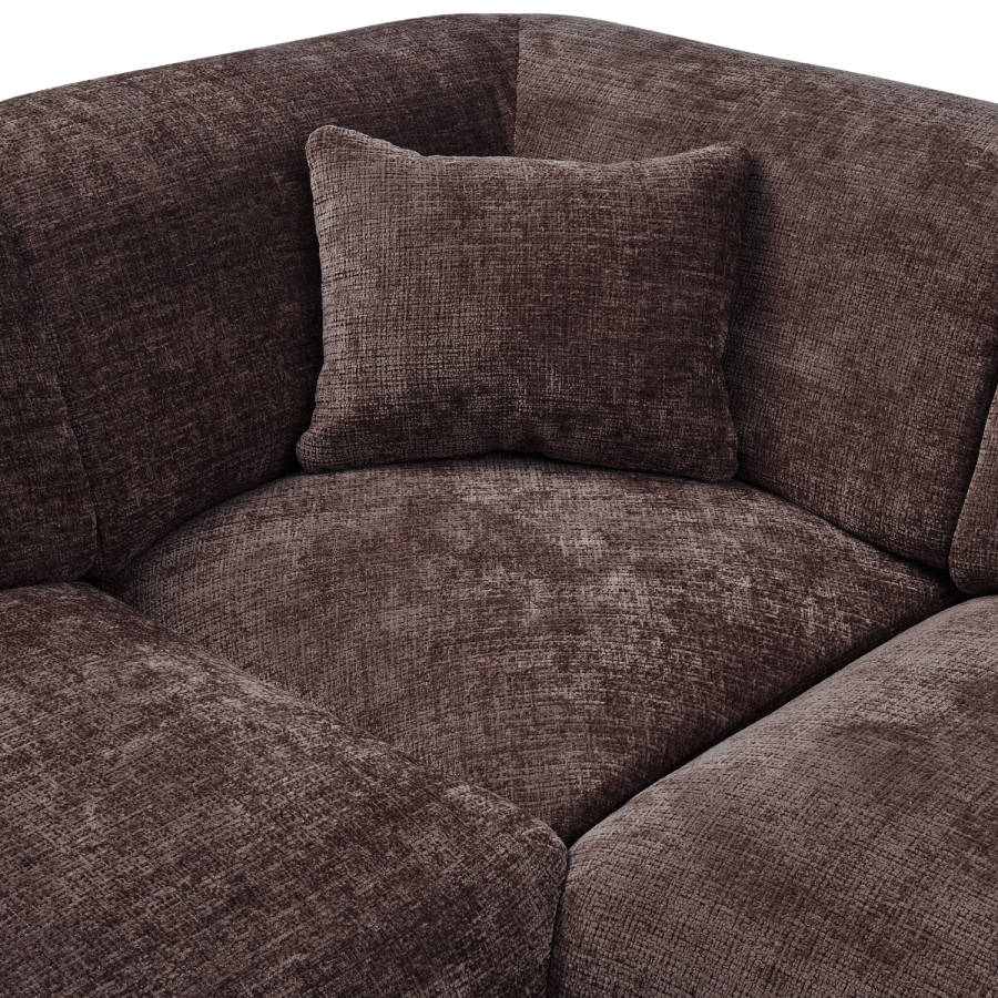 WOOOD CLOUD HJRNESOFA VENSTREVVET CHENILLE VARM BRUN