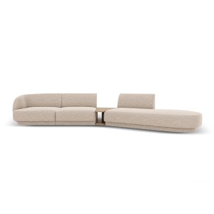 MICADONI Miley 4 pers. modulr sofa, hjre, m. sofabord - beige chenille