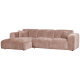 WOOOD CLOUD Schäslongsoffa Vänster Chenille Taupe/Rosa