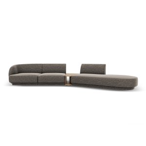 MICADONI Miley 4 pers. modulr sofa, hjre, m. sofabord - gr chenille