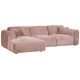 WOOOD CLOUD Schäslongsoffa Vänster Chenille Taupe/Rosa