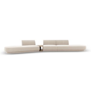 MICADONI Miley 5 pers. modulr sofa, venstre, m. sofabord - lys beige fljl