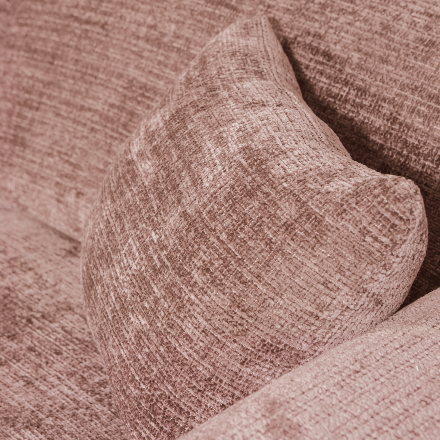 WOOOD CLOUD Schäslongsoffa Vänster Chenille Taupe/Rosa