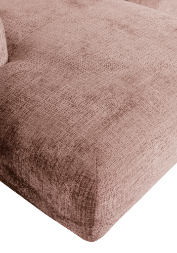 WOOOD CLOUD Schäslongsoffa Vänster Chenille Taupe/Rosa