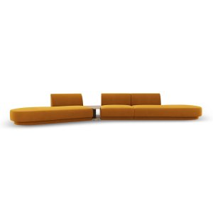 MICADONI Miley 5 pers. modulr sofa, venstre, m. sofabord - gul fljl
