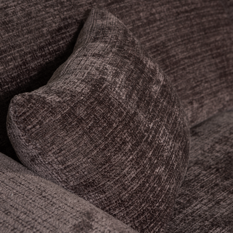 WOOOD CLOUD Schäslongsoffa höger Chenille varmbrun