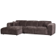 WOOOD CLOUD Schäslongsoffa Vänster Chenille Varmbrun