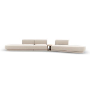 MICADONI Miley 5 pers. modulr sofa, hjre, m. sofabord - lys beige fljl