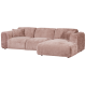 WOOOD CLOUD Schäslongsoffa Höger Chenille Taupe/Rosa