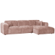 WOOOD CLOUD Schäslongsoffa Höger Chenille Taupe/Rosa