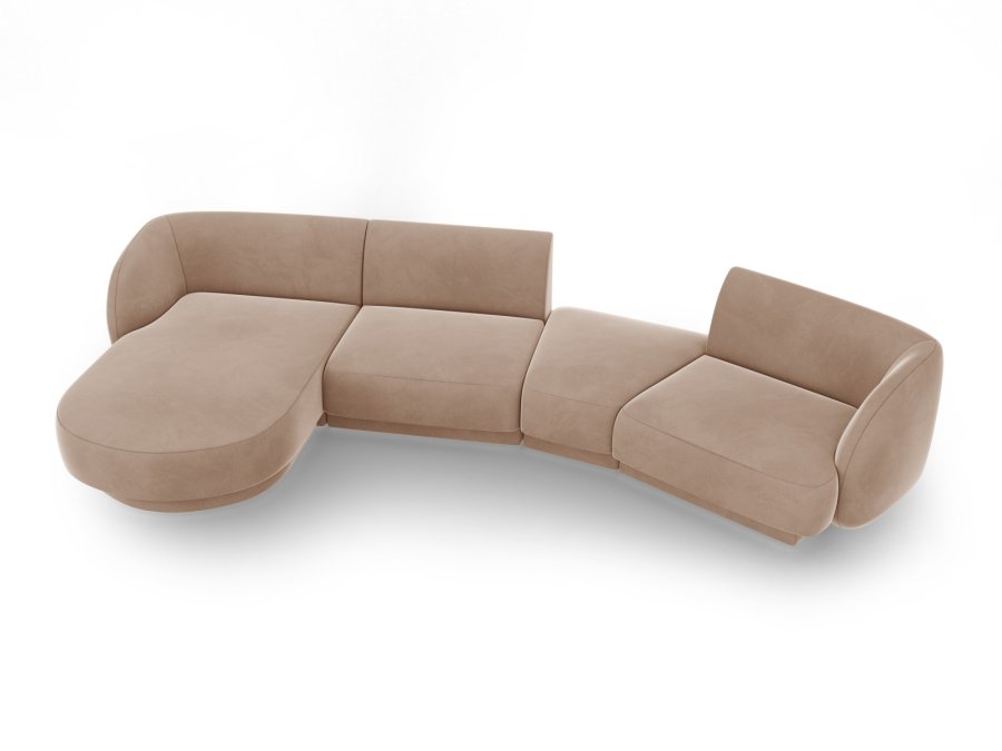 MICADONI  Modulsofa i flyel, venstre, Miley, 4 seter, 320x132x70