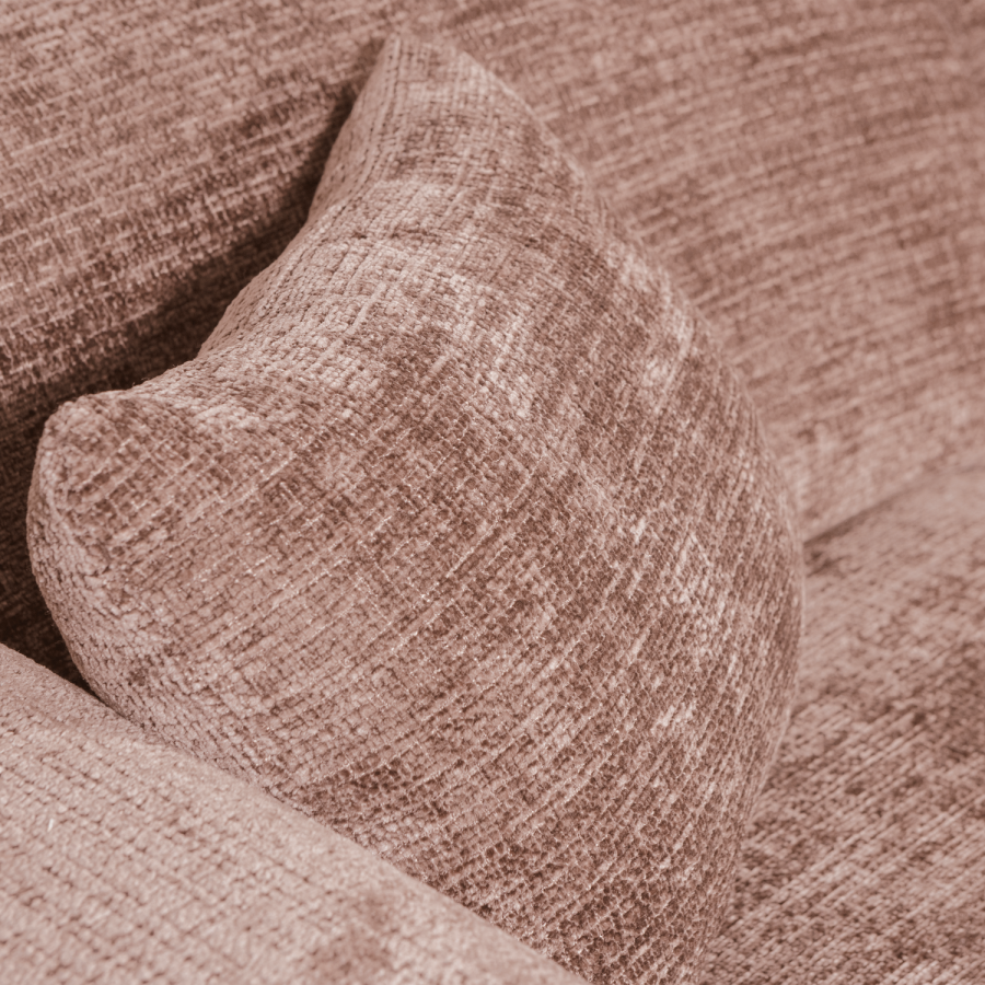 WOOOD CLOUD Schäslongsoffa Höger Chenille Taupe/Rosa