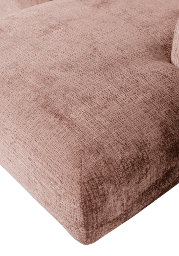 WOOOD CLOUD Schäslongsoffa Höger Chenille Taupe/Rosa