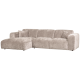WOOOD CLOUD Schäslongsoffa Vänster Chenille Naturlig