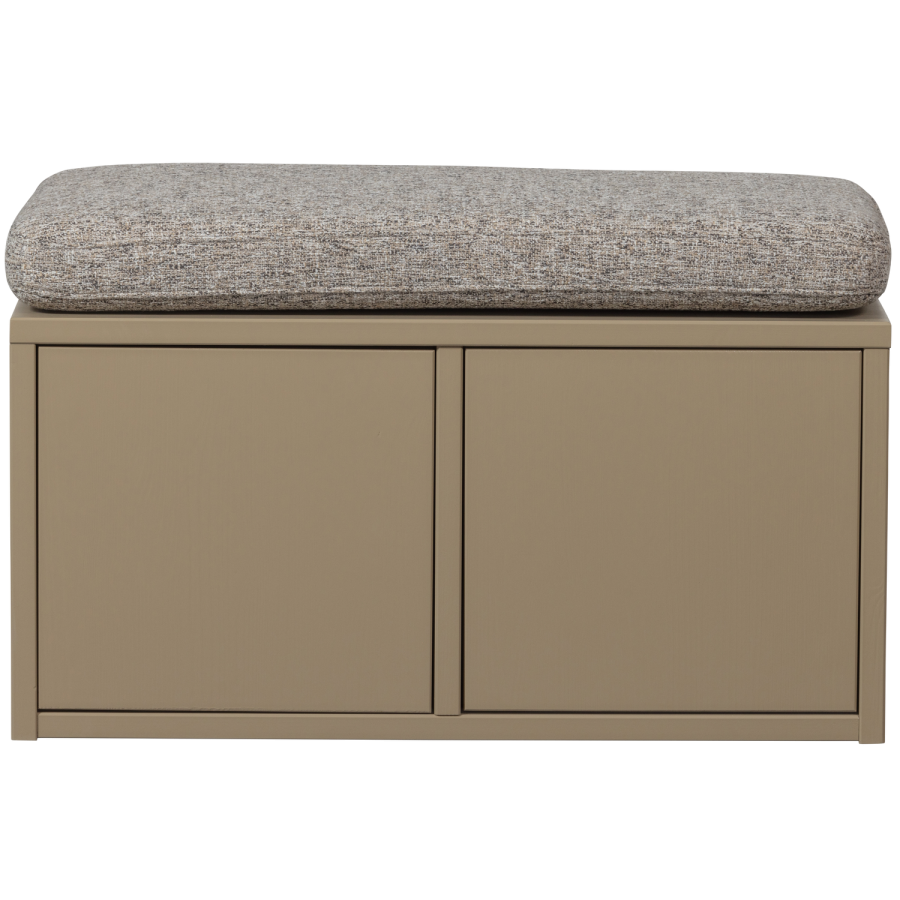 WOOOD TURNER FÖRVARINGSBÄNK I FURU MED SITTDYNA I KHAKI [fsc]