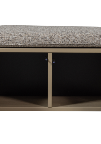 WOOOD TURNER FÖRVARINGSBÄNK I FURU MED SITTDYNA I KHAKI [fsc]