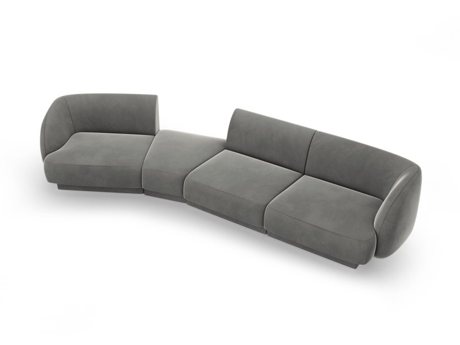 MICADONI  Modulsofa i flyel, venstre, Miley, 4 seter, 320x128x70