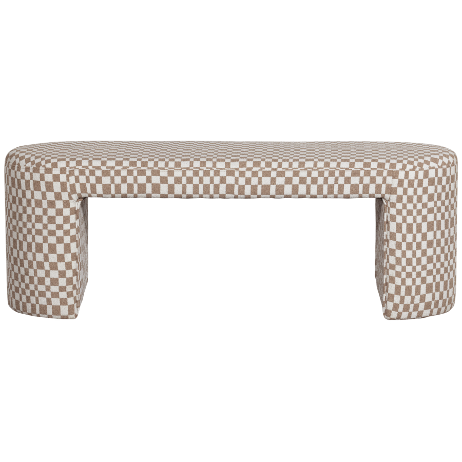 WOOOD JACOB BÄNK MÖNSTERAD RUTIGT SANDGRÖNT