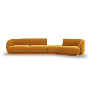 MICADONI Miley 4 pers. modulr sofa, hjre - gul fljl