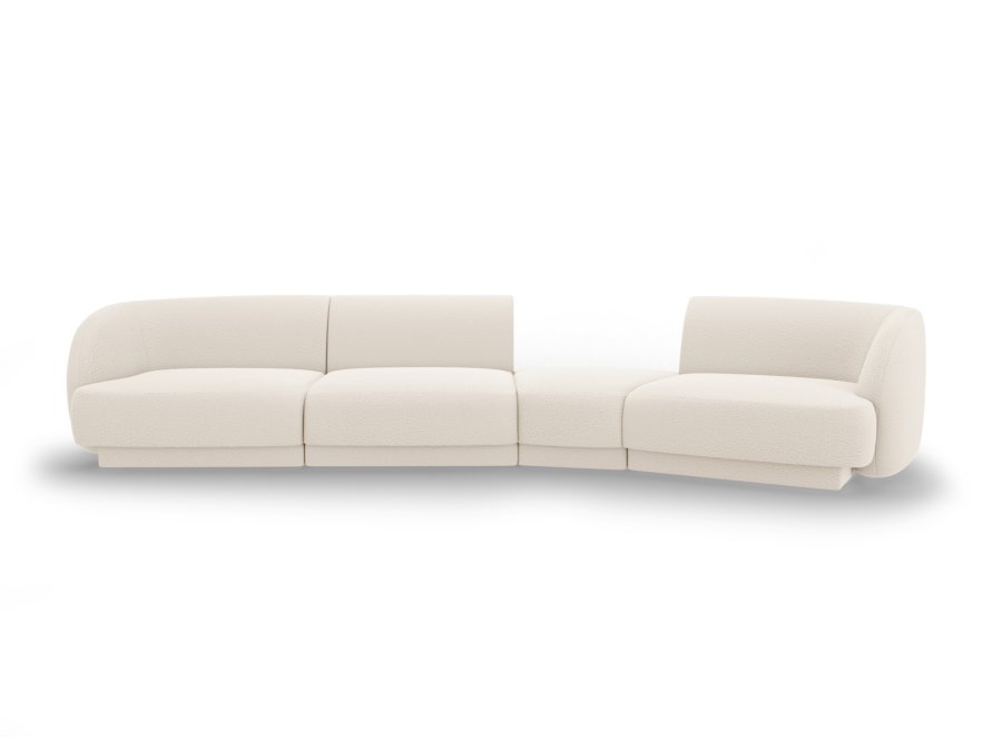 MICADONI Miley 4 pers. modulr sofa, hjre - beige boucl