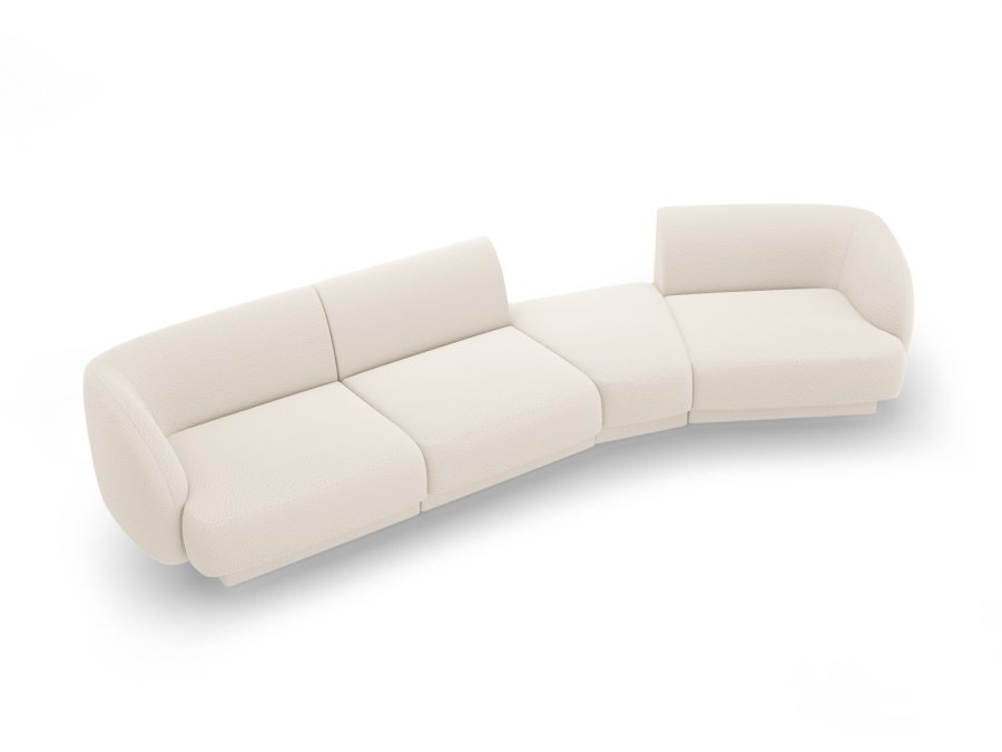 MICADONI Miley 4 pers. modulr sofa, hjre - beige boucl