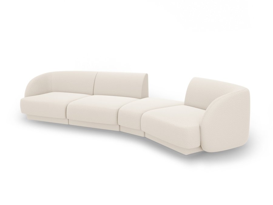 MICADONI Miley 4 pers. modulr sofa, hjre - beige boucl