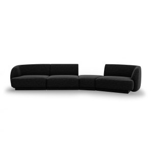 MICADONI Miley 4 pers. modulr sofa, hjre - sort chenille