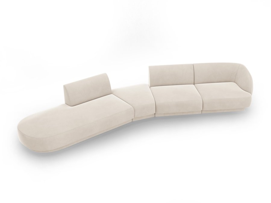 MICADONI  Modulsofa i flyel, venstre, Miley, 5 seter, 372x160x70