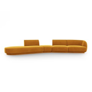 MICADONI Miley 5 pers. modulr sofa, venstre - gul fljl
