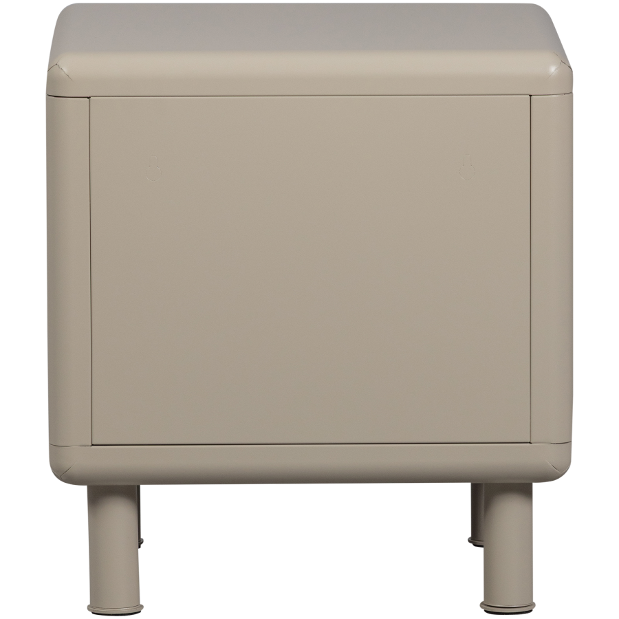 WOOOD Rune natbord, m. 2 skuffer - sand metal (42x42)