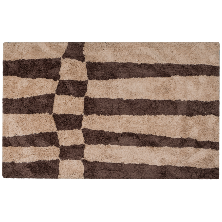 WOOOD FAFA-TEPPE MED GRAFISK DESIGN NATURLIG/BRUN 200X300CM