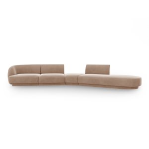 MICADONI Miley 5 pers. modulr sofa, hjre - cappuccino fljl