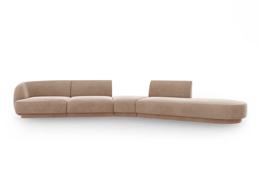 MICADONI Miley 5 pers. modulr sofa, hjre - cappuccino fljl