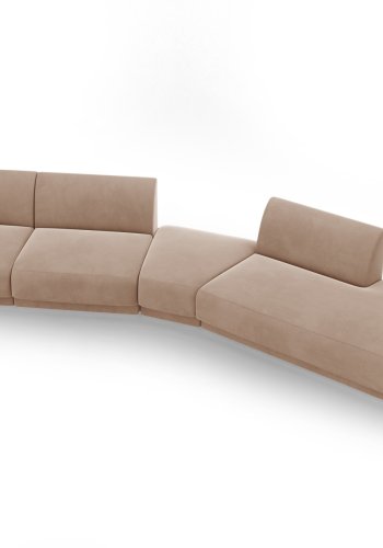 MICADONI Miley 5 pers. modulr sofa, hjre - cappuccino fljl