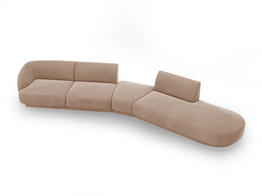 MICADONI Miley 5 pers. modulr sofa, hjre - cappuccino fljl