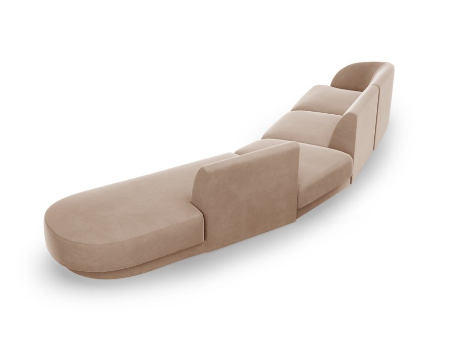MICADONI Miley 5 pers. modulr sofa, hjre - cappuccino fljl