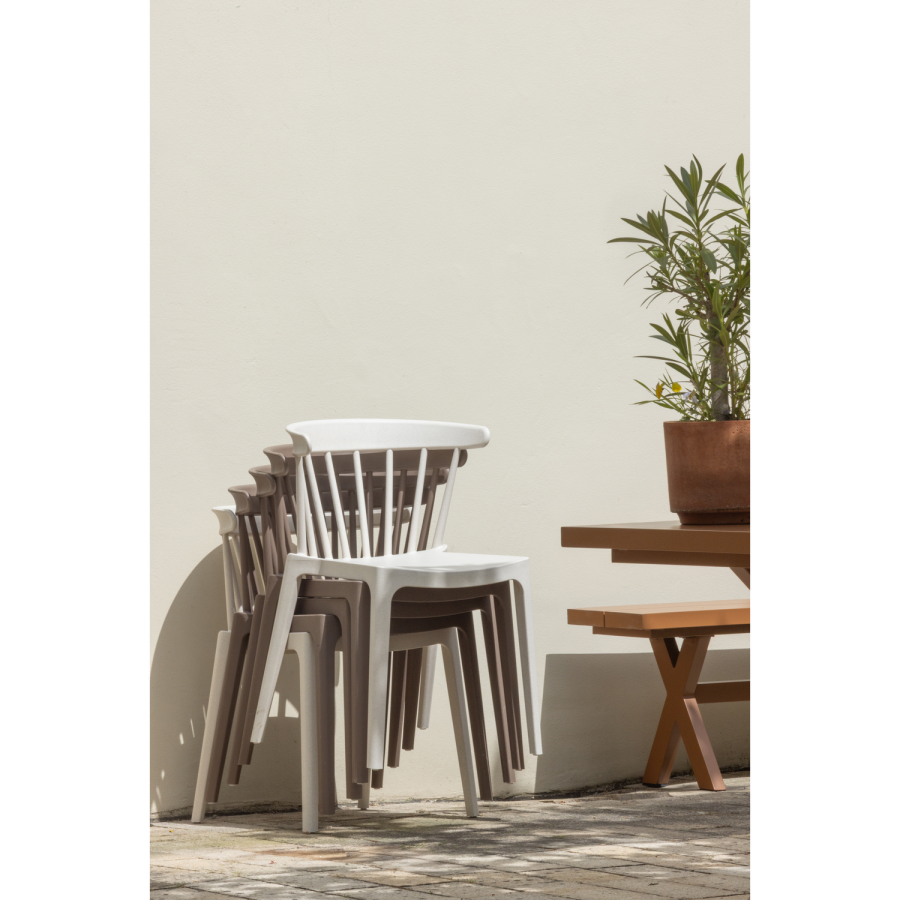 WOOOD BLISS HAVESTOL MED STANGE I KOLOGISK FIBER, OFF WHITE MELANGE