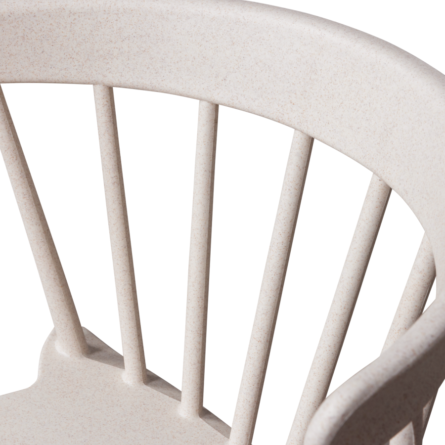 WOOOD BLISS HAVESTOL MED STANGE I KOLOGISK FIBER, OFF WHITE MELANGE