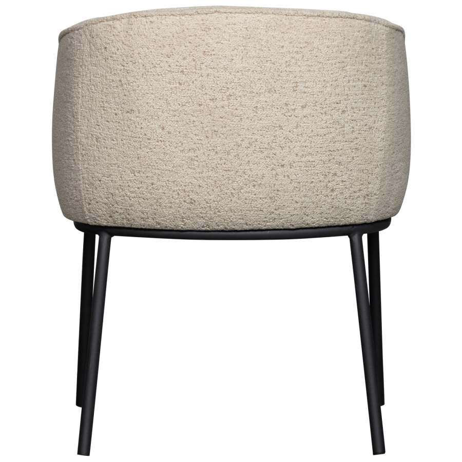 WOOOD Leon spisebordsstol, m. armln - natur melange boucl stof og metal