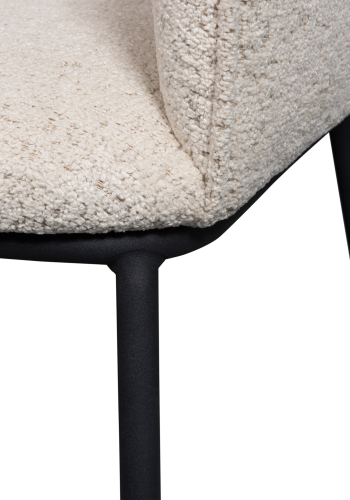 WOOOD Leon spisebordsstol, m. armln - natur melange boucl stof og metal