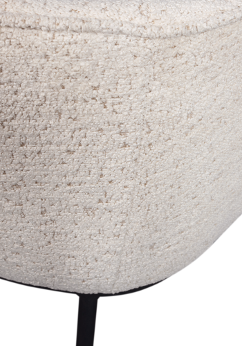 WOOOD Leon spisebordsstol, m. armln - natur melange boucl stof og metal