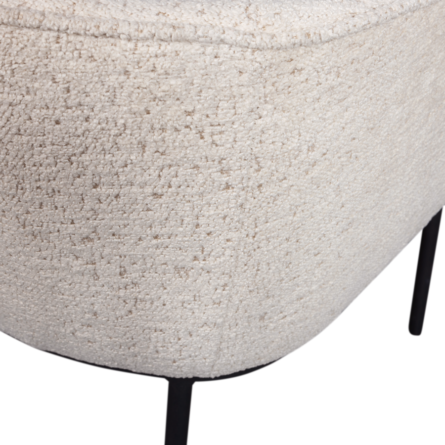 WOOOD Leon spisebordsstol, m. armln - natur melange boucl stof og metal