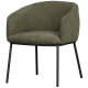 WOOOD Leon spisebordsstol, m. armln - skovgrn boucl stof og metal