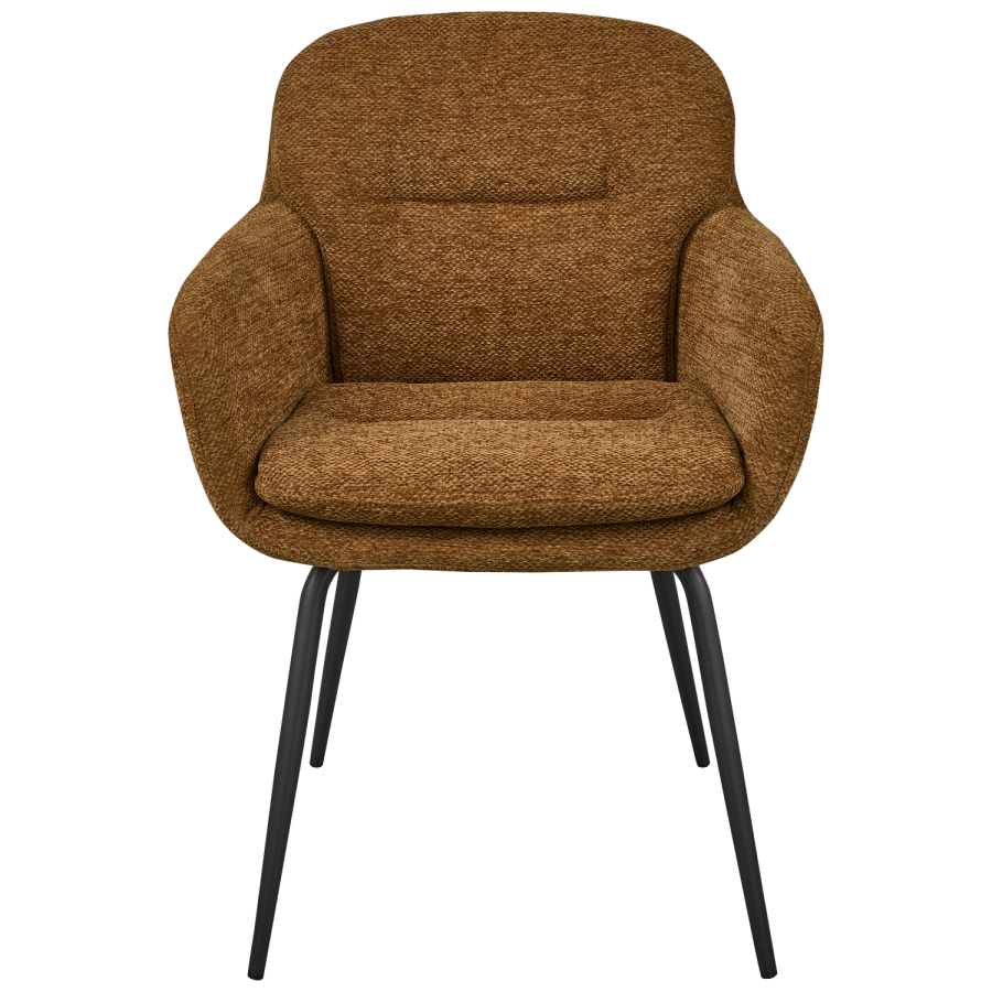 WOOOD RUNA SPISESTOL CHENILLE KARAMELL BRUN/GUL