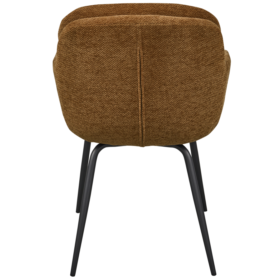 WOOOD RUNA SPISESTOL CHENILLE KARAMELL BRUN/GUL