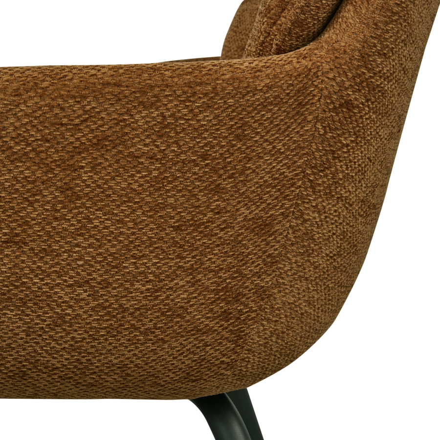 WOOOD RUNA SPISESTOL CHENILLE KARAMELL BRUN/GUL