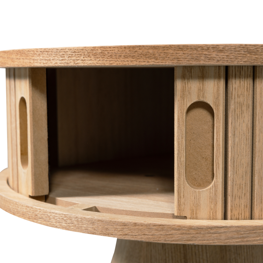 WOOOD KARRI NATBORD RUNDT TR NATURLIGT