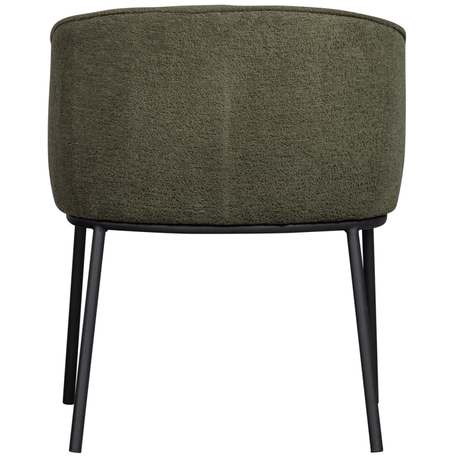 WOOOD Leon spisebordsstol, m. armln - skovgrn boucl stof og metal