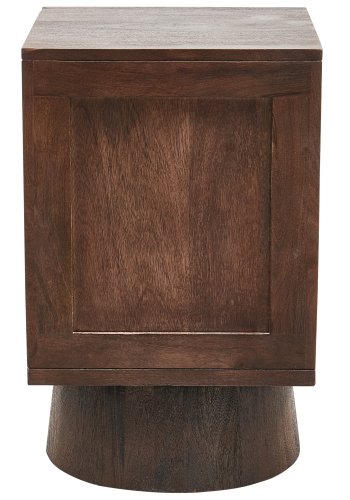 WOOOD SMRET NATBORD MED SKUFFER I MANGO TR MRKEBRUNT