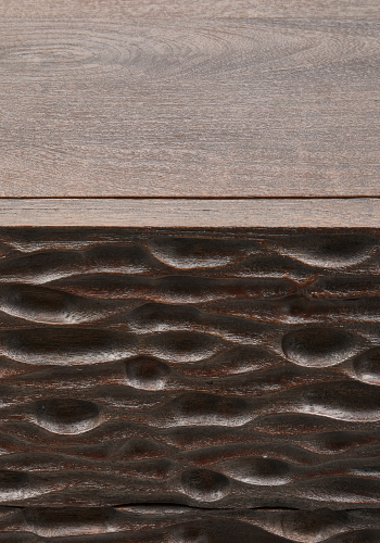 WOOOD SMRET NATBORD MED SKUFFER I MANGO TR MRKEBRUNT